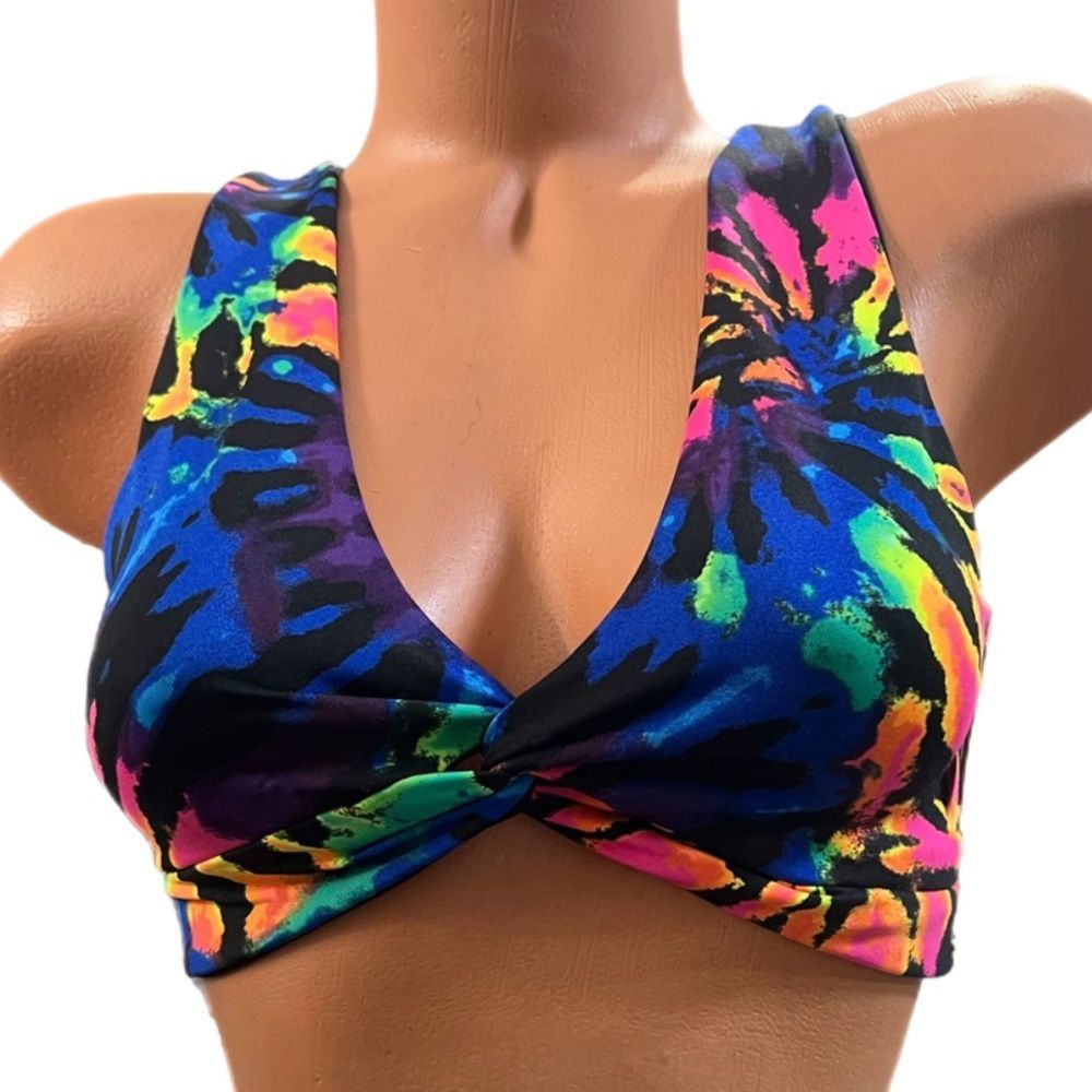 Victorias Secret Reversible Pink Active Ultmate Gym To Swim Tie Dye Bra S